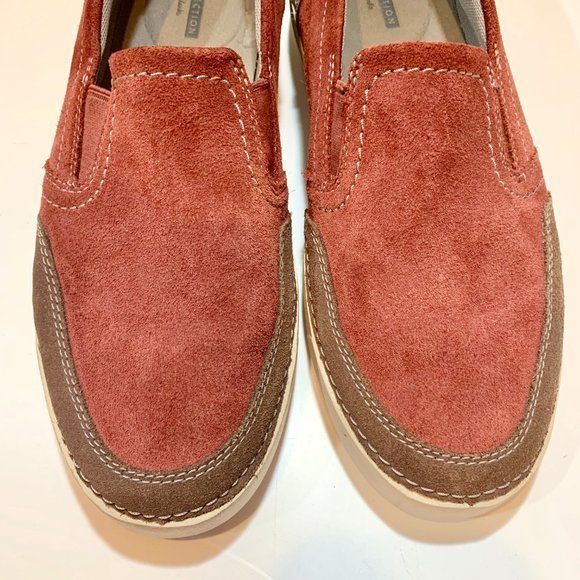 Clarks Maroon Suede/Leather Slip on Loafers‎ Shoes main image 8